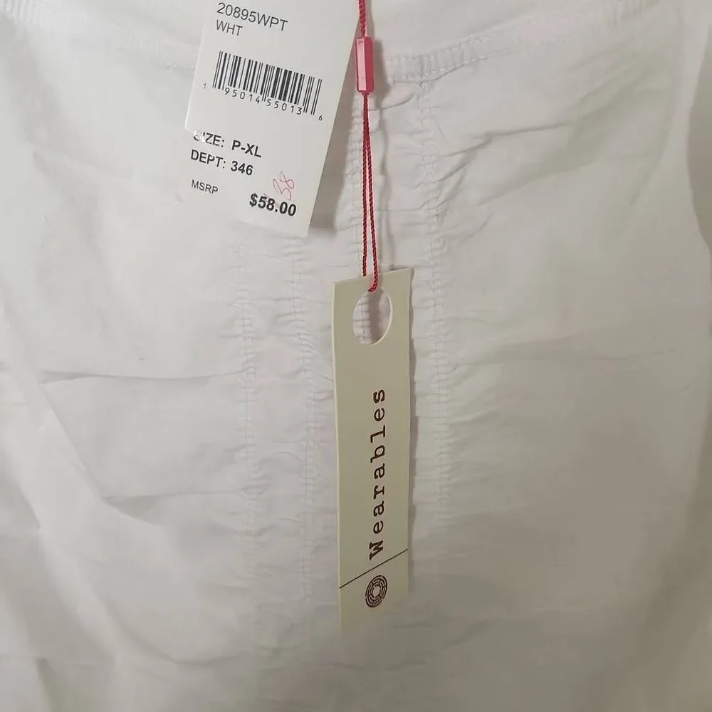 Wearables by XCVI white ruched pull on skirt women's petite XL - Picture 4 of 4